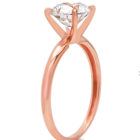 2.85 Ct Round Solitaire 14K Rose Gold Ring - Picture 2 of 3
